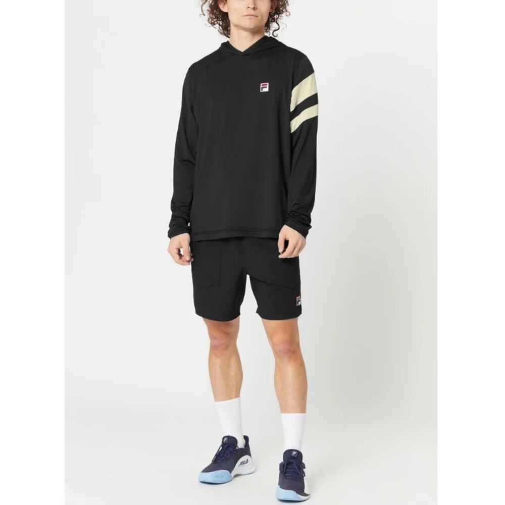 Fila Men's Black Fall Tie Breaker Long Sleeve Pullover Hoodie Size L - Picture 3 of 7